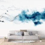 Fotobehang Blauwe rook en een vogel