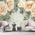 Fotobehang Elegante rozen met gestructureerde achtergrond.