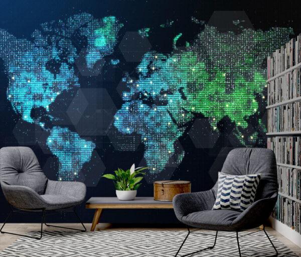 Kaart van de wereld Fotobehang Kaart van de wereld
