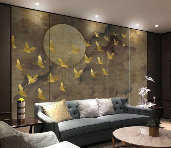 Fotobehang Gele vogel vliegt door de lucht (Artikelnummer: u00554) Fotobehang Fotobehang Gele vogel vliegt door de lucht (Artikelnummer: u00554)