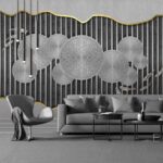Fotobehang Abstracte patronen met sierlijke vissen