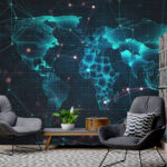 Fotobehang Kaart van de wereld