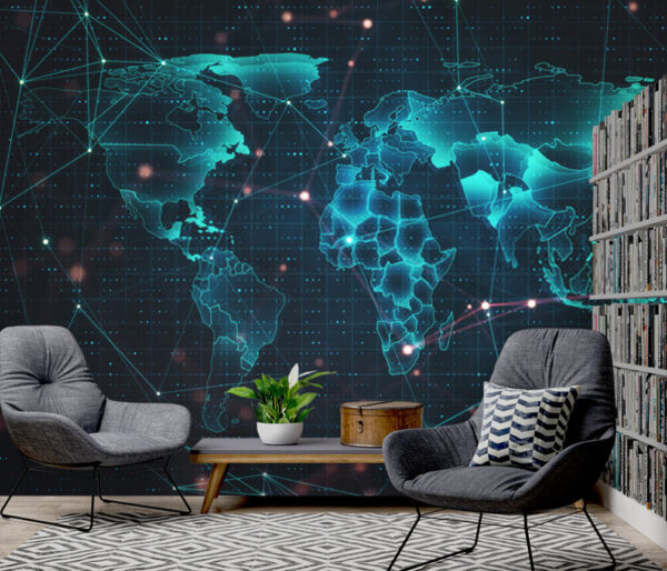 Kaart van de wereld Fotobehang Kaart van de wereld