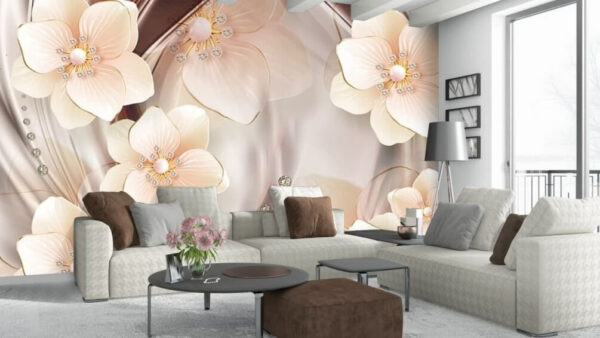 Wall murals Delicate blossoms in soft hues Fotobehang Wall murals Delicate blossoms in soft hues
