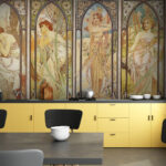 Fotobehang Groep vrouwen in art nouveau-stijl