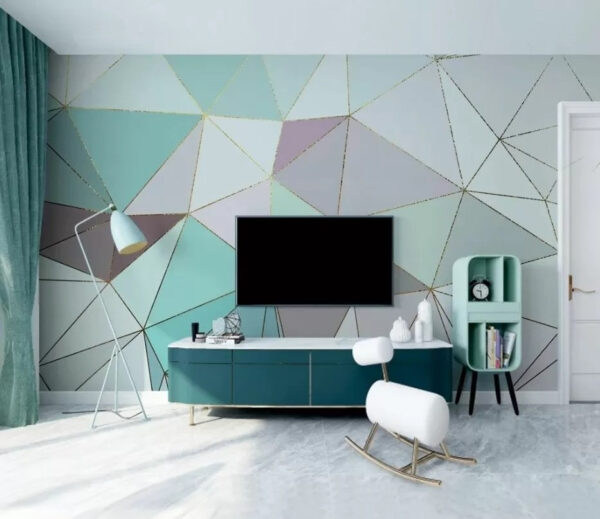 Pastel geometrisch abstract patroonontwerp Fotobehang Pastel geometrisch abstract patroonontwerp