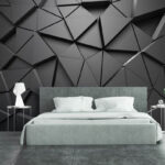 Fotobehang Monochroom geometrisch abstract patroon