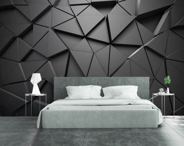 Monochroom geometrisch abstract patroon Fotobehang Monochroom geometrisch abstract patroon