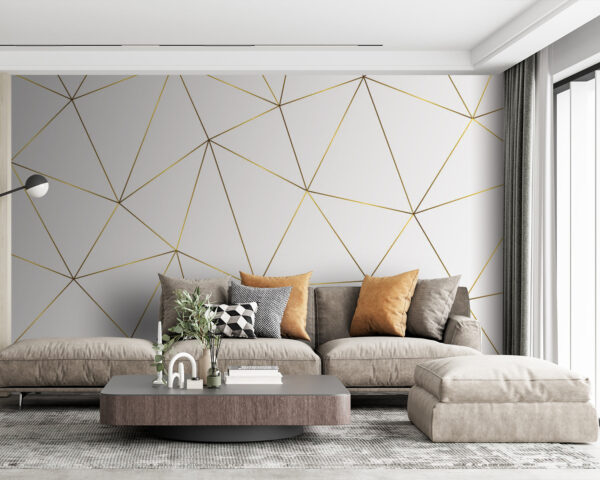 Geometrisch patroon met dunne lijnen Fotobehang Geometrisch patroon met dunne lijnen