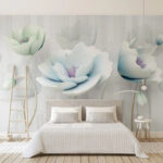 Fotobehang Delicate bloemen in zachte tinten