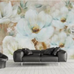 Fotobehang Delicate bloemen in zachte pasteltinten
