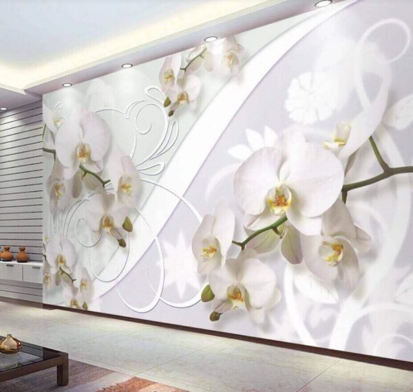 Fotobehang Delicate orchideeën op een zachte achtergrond