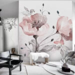 Fotobehang Delicate aquarel bloemenkunst