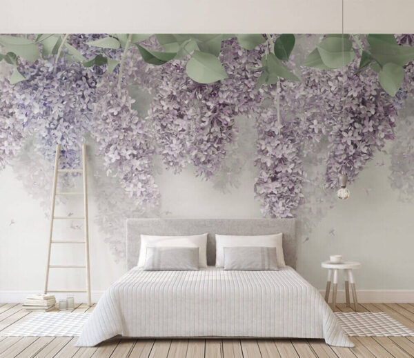 Lavendelbloesems hangen sierlijk naar beneden Fotobehang Lavendelbloesems hangen sierlijk naar beneden