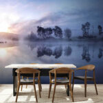 Fotobehang Blauwe lucht met wolken