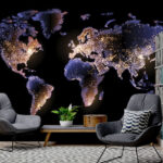 Fotobehang Kaart van de wereld