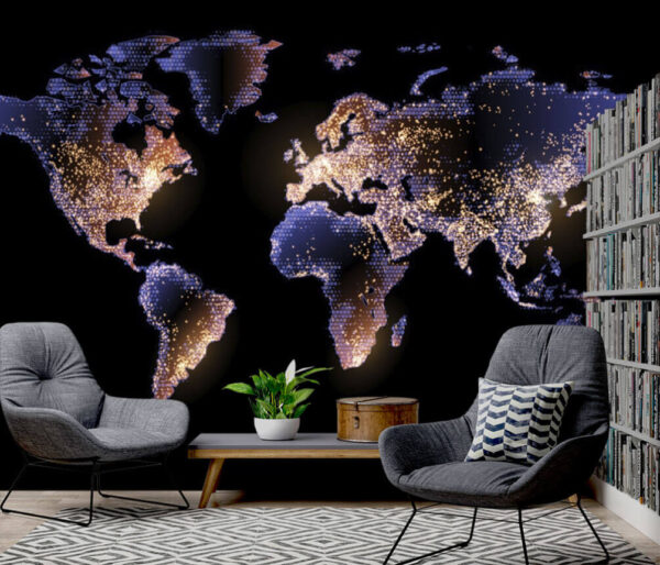 Kaart van de wereld Fotobehang Kaart van de wereld
