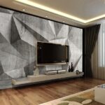 Fotobehang Geometrisch beton muurpatroon ontwerp.