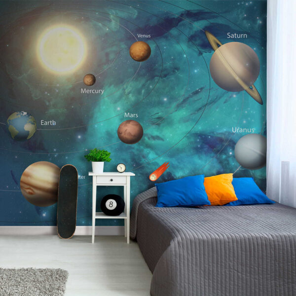 Blauwe planeet in de ruimte Fotobehang Blauwe planeet in de ruimte