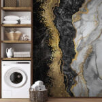 Fotobehang Elegant marmer met metallic accenten