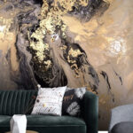 Fotobehang Wervelend metallic abstract schilderij