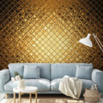 Fotobehang Glimmend geometrisch ruitpatroon.
