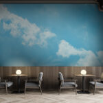 Fotobehang Blauwe lucht met wolken