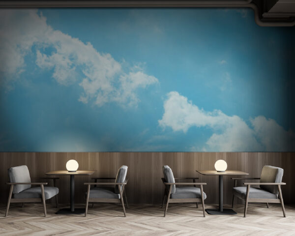 Blauwe lucht met wolken Fotobehang Blauwe lucht met wolken