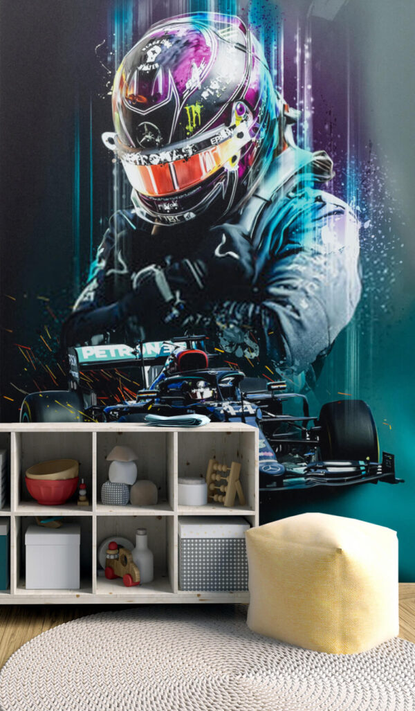 Persoon die een helm draagt Fotobehang Persoon die een helm draagt