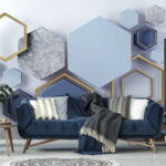 Fotobehang Geometrische vormen in harmonieus arrangement