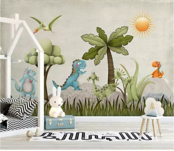 Cartoon van een dinosaurus Fotobehang Cartoon van een dinosaurus
