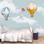 Fotobehang Luchtballon in de lucht