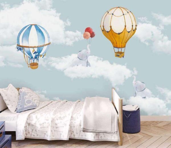 Luchtballon in de lucht Fotobehang Luchtballon in de lucht