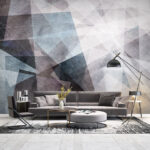 Fotobehang Abstract geometrisch patroon in grijstinten.