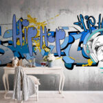 Fotobehang Graffiti op een muur