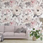 Fotobehang Patroon van bloemen en bladeren