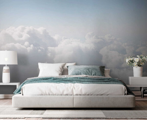 Blauwe lucht met wolken Fotobehang Blauwe lucht met wolken