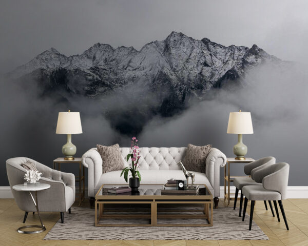Berg met sneeuw op de top Fotobehang Berg met sneeuw op de top