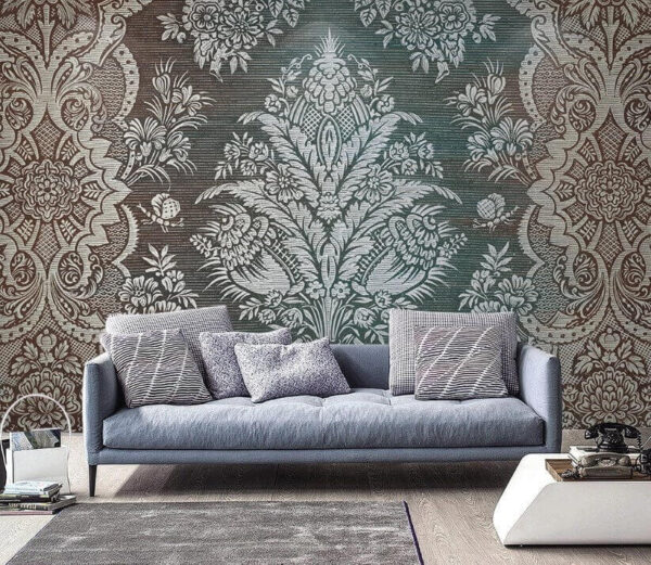 Ingewikkeld bloemmotief weergegeven Fotobehang Ingewikkeld bloemmotief weergegeven