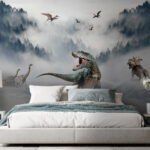 Fotobehang Dinosaurus met zijn bek open