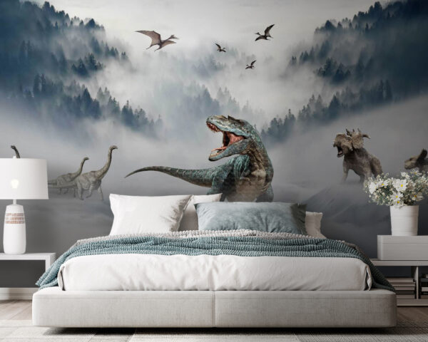 Dinosaurus met zijn bek open Fotobehang Dinosaurus met zijn bek open