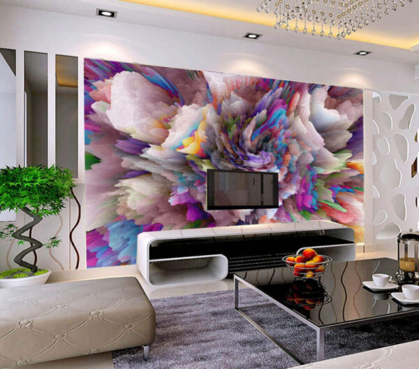 Fotobehang Kleurrijke explosie van verf