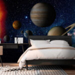 Fotobehang Planeet in de ruimte met sterren