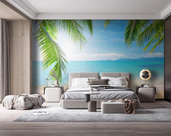 Tropisch paradijs onder een zonnige hemel Fotobehang Tropisch paradijs onder een zonnige hemel