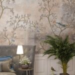 Fotobehang Boom met vogels erop