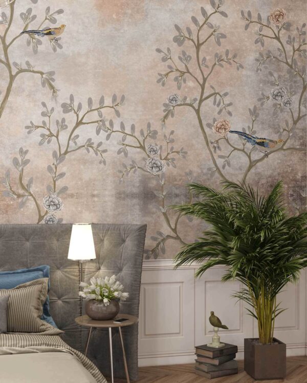 Boom met vogels erop Fotobehang Boom met vogels erop