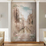 Fotobehang Venetiaanse straat met sierlijk balkon