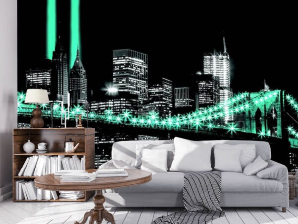 Brug met verlichting Fotobehang Brug met verlichting
