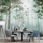 Fotobehang Herten in het bos