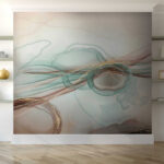 Fotobehang Abstracte golven met glinsterende accenten